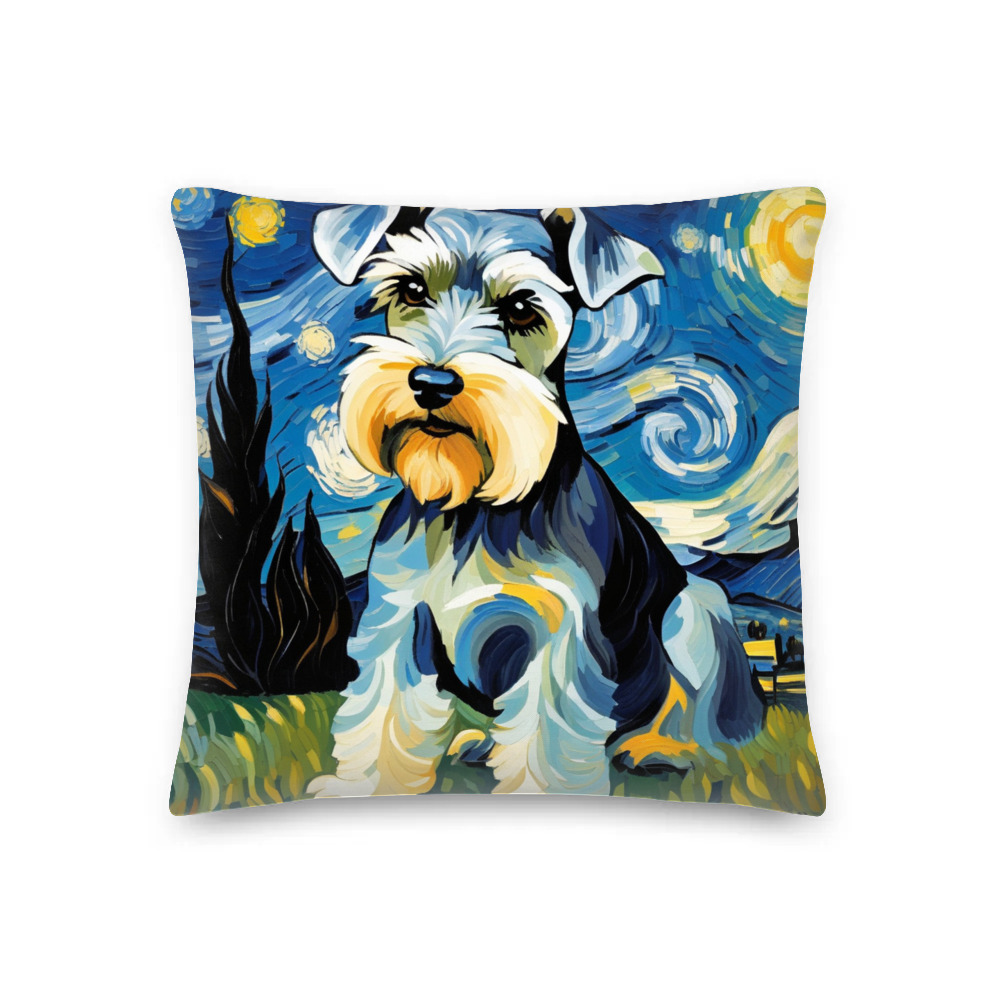 PugMug Custom Miniature Schnauzer Premium Pillow