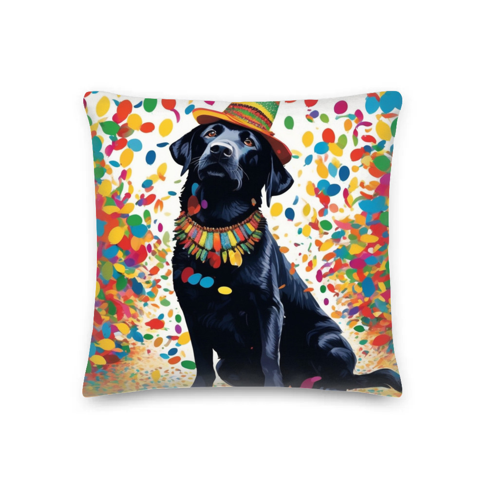 PugMug Custom Black Labrador Retriever Premium Pillow