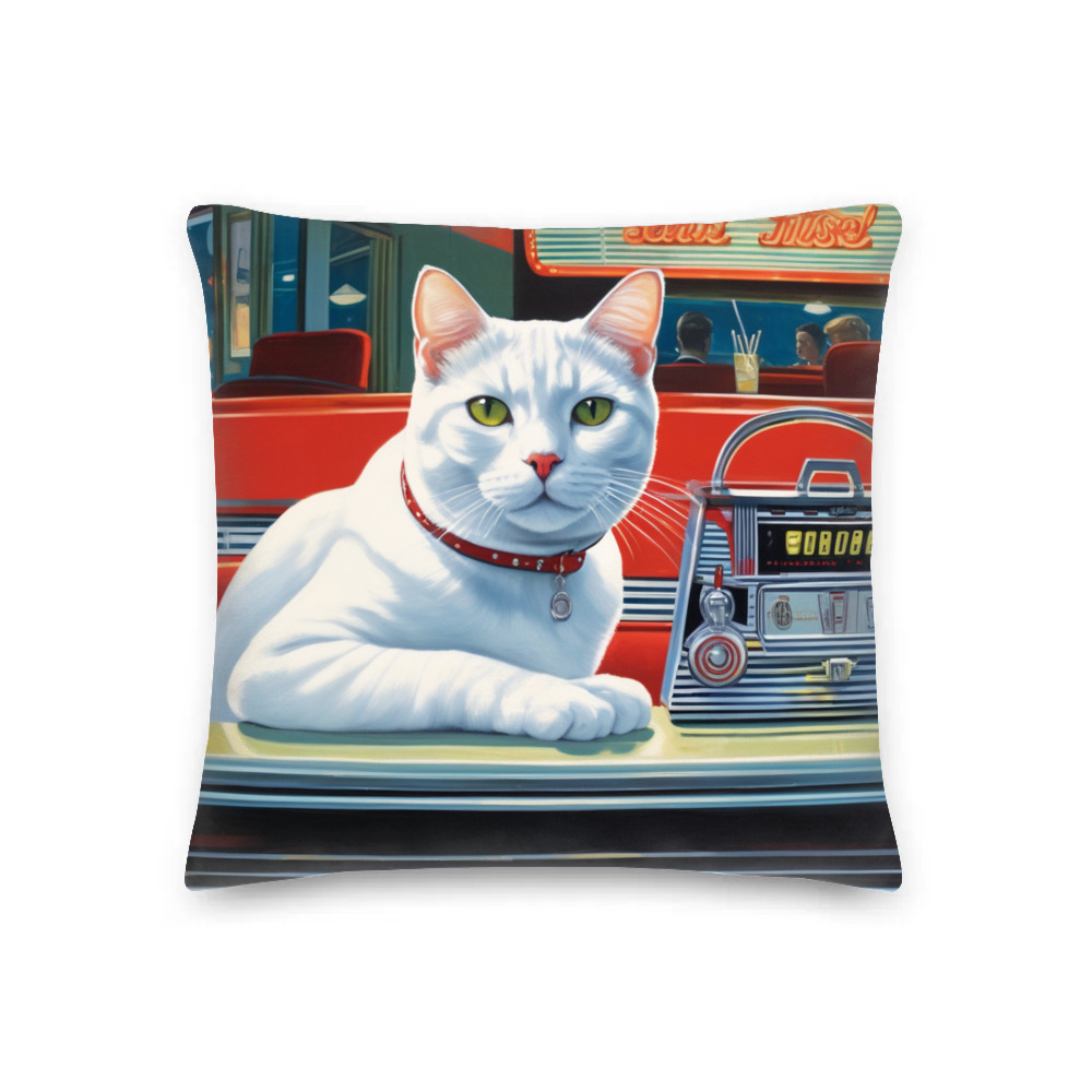 PugMug Custom White American Shorthair Cat Premium Pillow