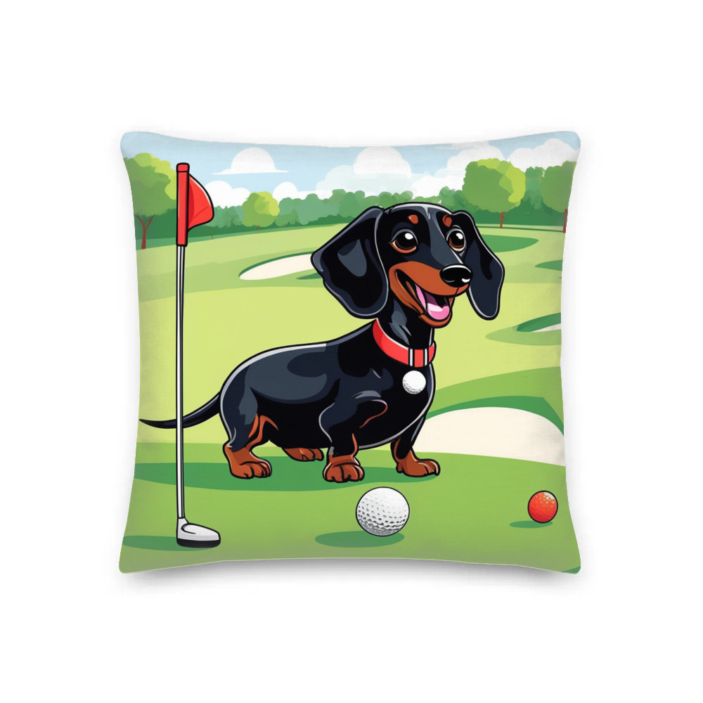 PugMug Custom Black Dachshund Premium Pillow