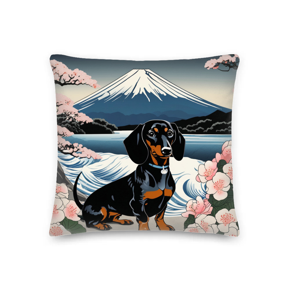 PugMug Custom Black Dachshund Premium Pillow