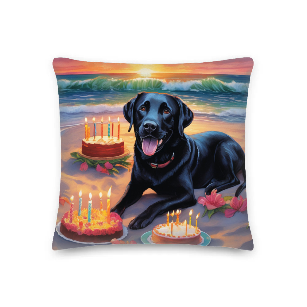 PugMug Custom Black Labrador Retriever Premium Pillow