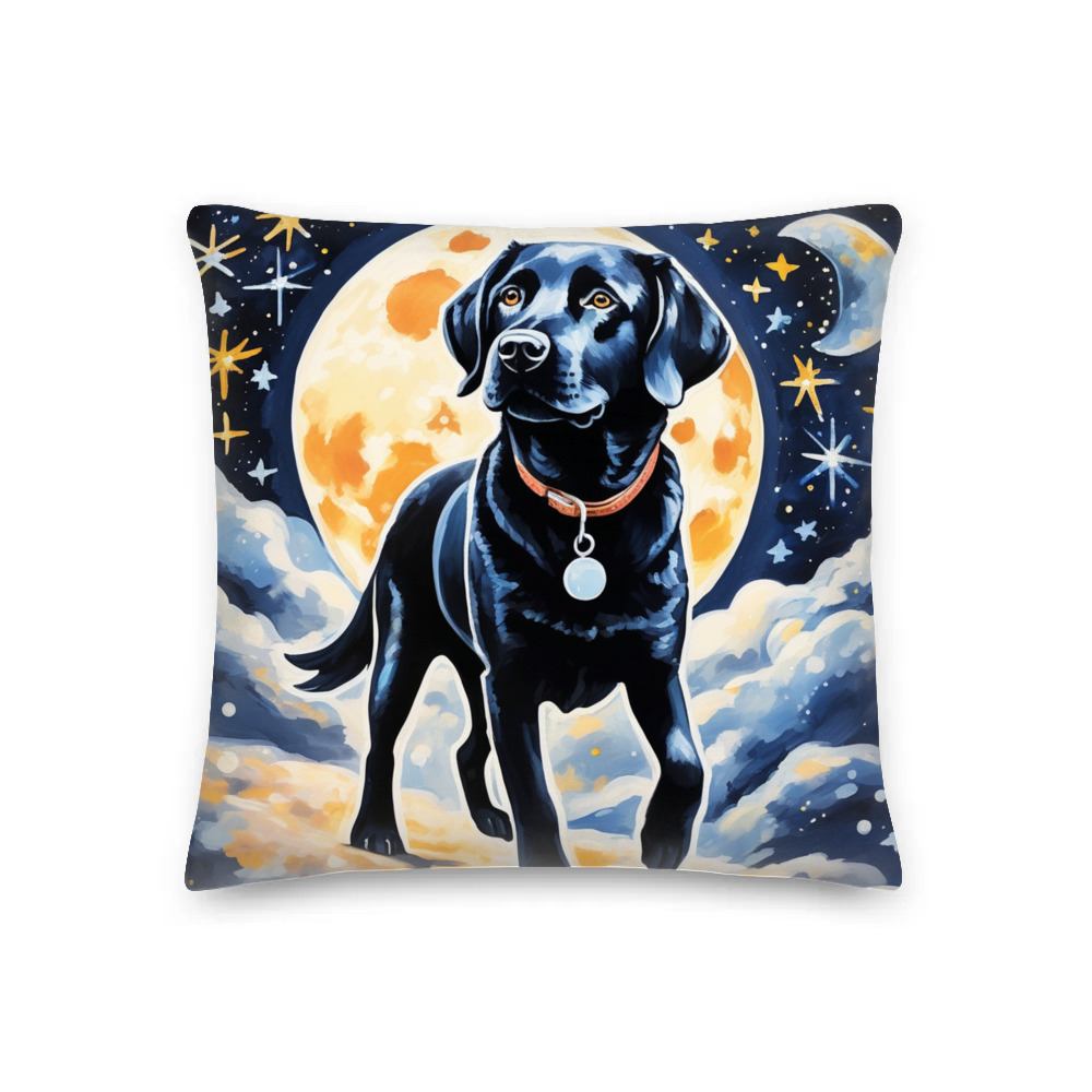 PugMug Custom Black Labrador Retriever Premium Pillow