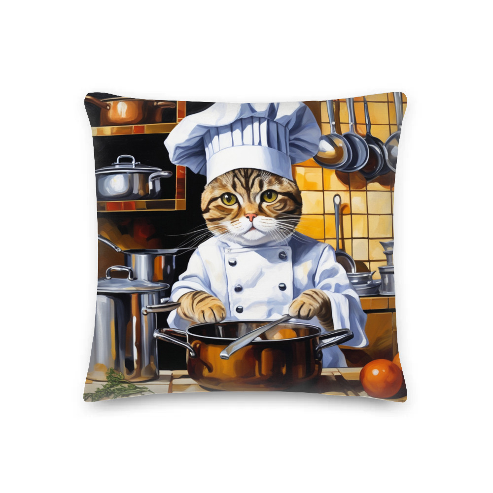 PugMug Custom Tabby Scottish Fold Cat Premium Pillow