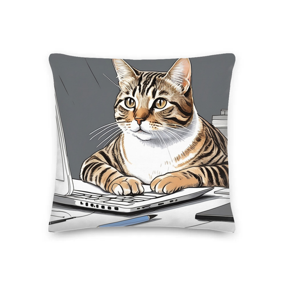 PugMug Custom Tabby Companion Cat Premium Pillow