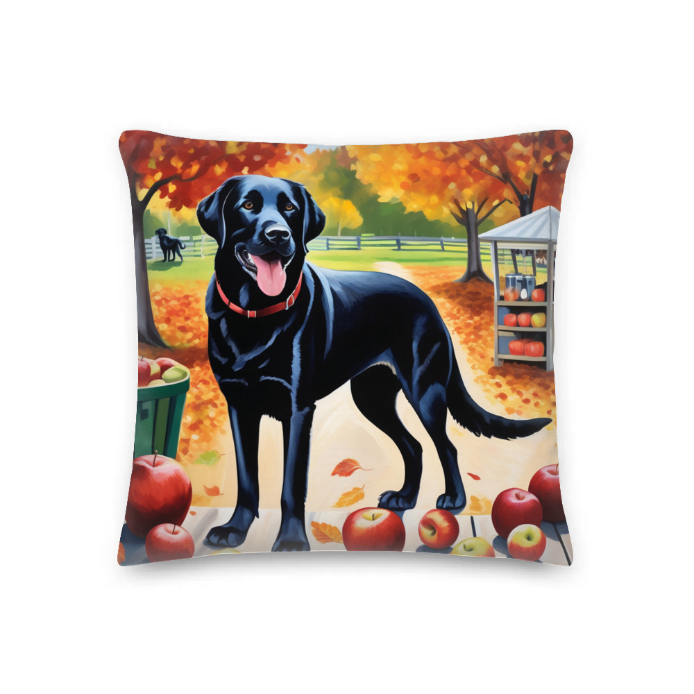 PugMug Custom Black Labrador Retriever Premium Pillow