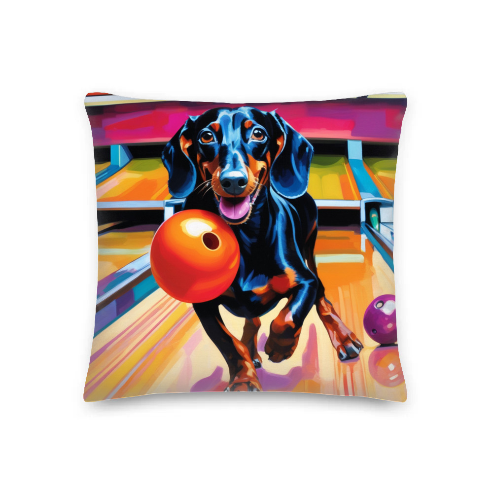 PugMug Custom Black Dachshund Premium Pillow