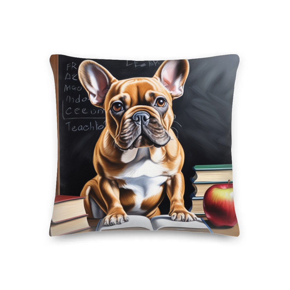 PugMug Custom Tan French Bulldog Premium Pillow