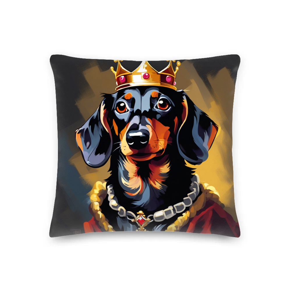 PugMug Custom Black Dachshund Premium Pillow