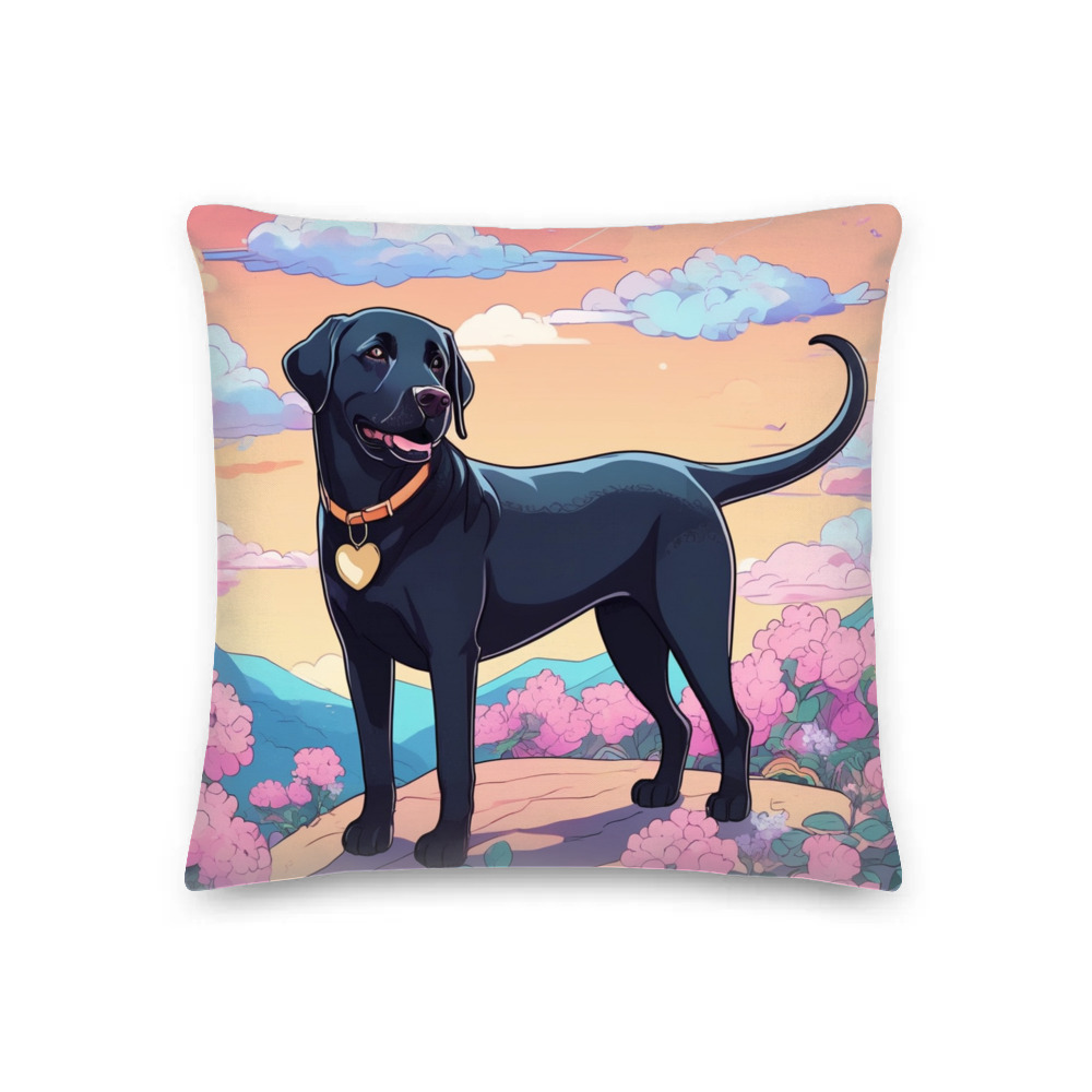 PugMug Custom Black Labrador Retriever Premium Pillow