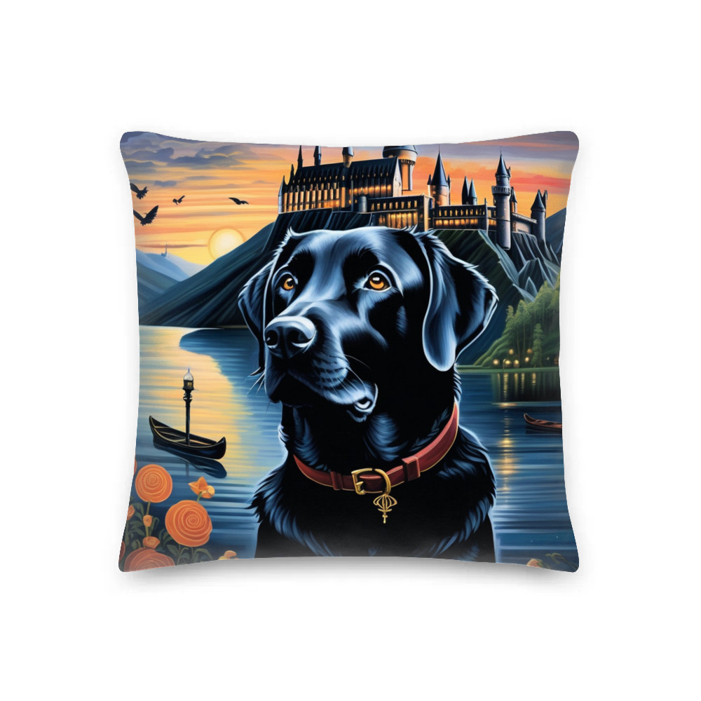 PugMug Custom Black Labrador Retriever Premium Pillow