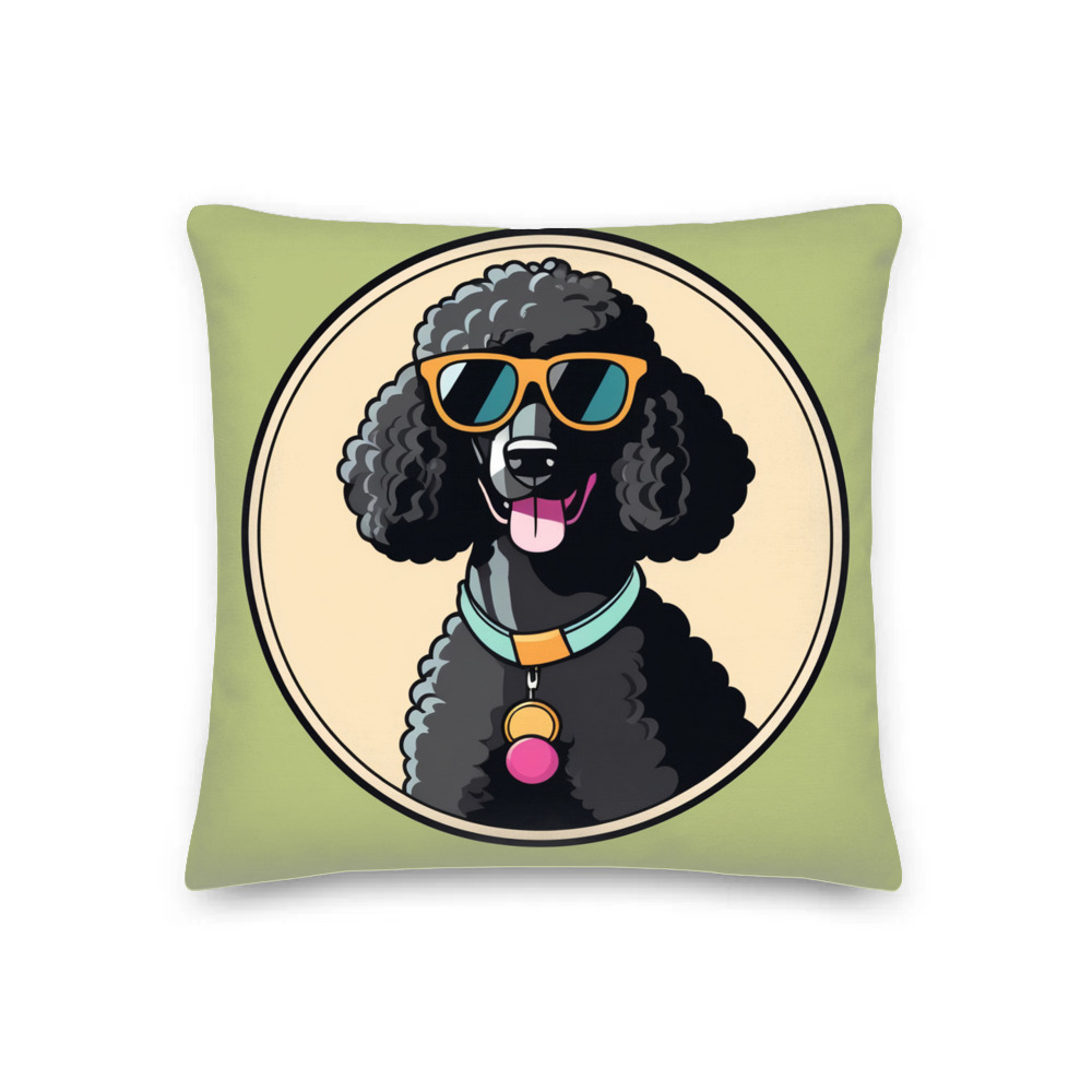 PugMug Custom Black Poodle Premium Pillow