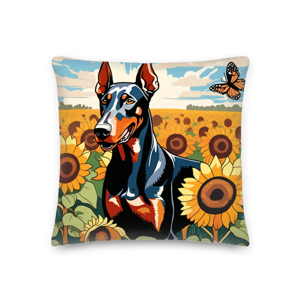 PugMug Custom Doberman Pinscher Premium Pillow