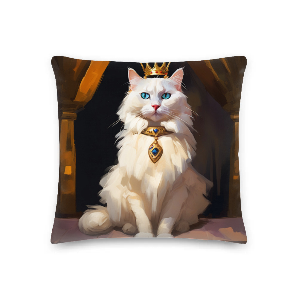 PugMug Custom White Ragdoll Cat Premium Pillow