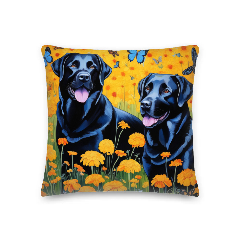 PugMug Custom Black Labrador Retriever Premium Pillow