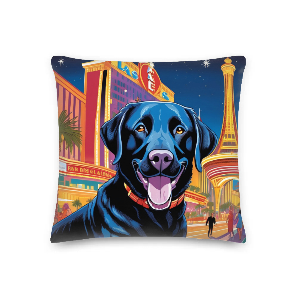 PugMug Custom Black Labrador Retriever Premium Pillow