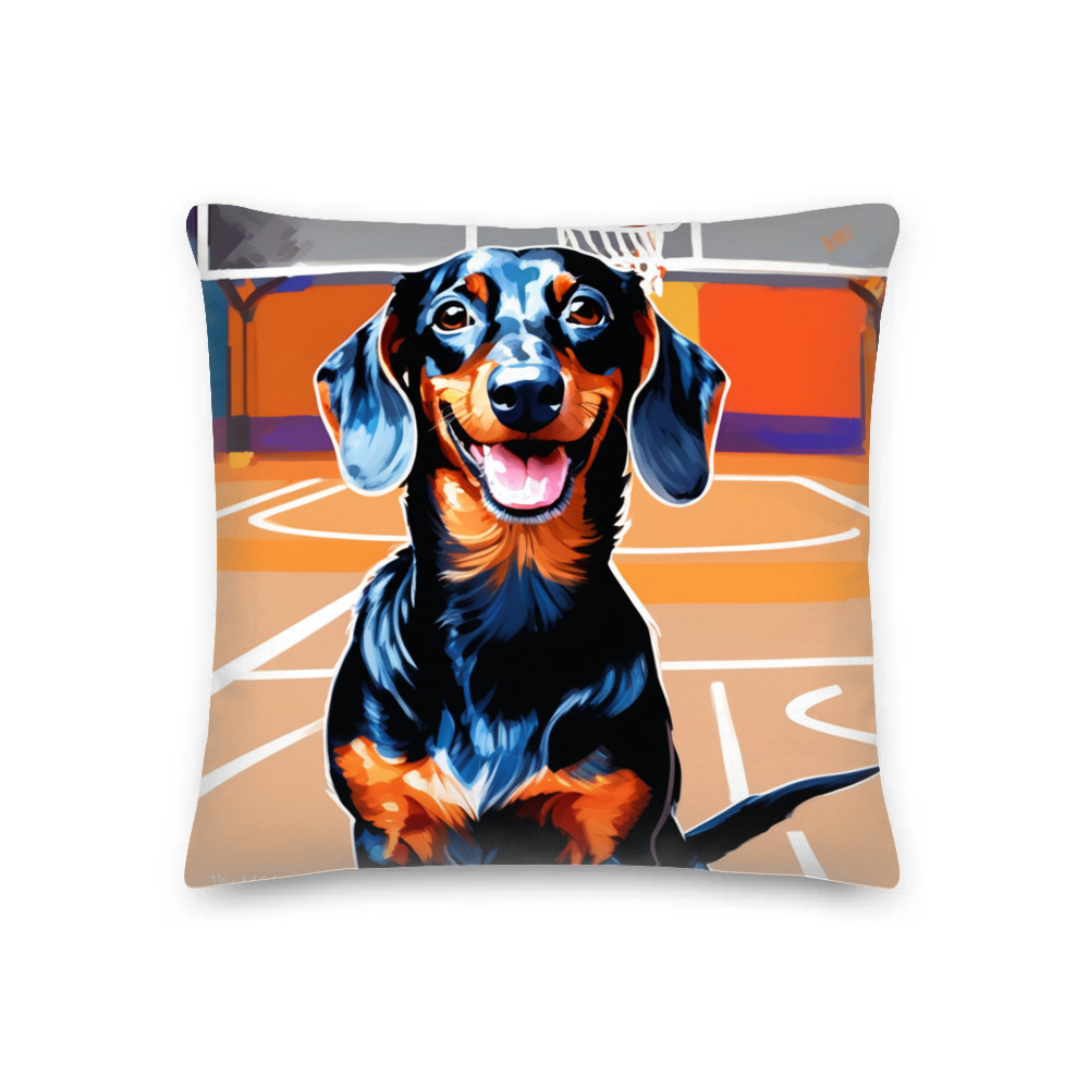 PugMug Custom Black Dachshund Premium Pillow