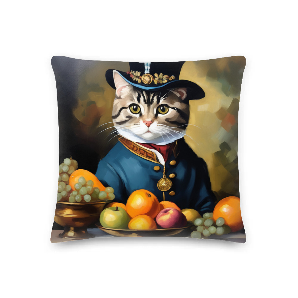 PugMug Custom Tabby Scottish Fold Cat Premium Pillow