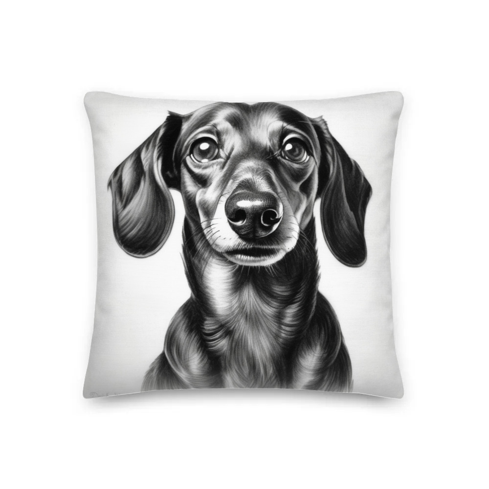 PugMug Custom Black Dachshund Premium Pillow