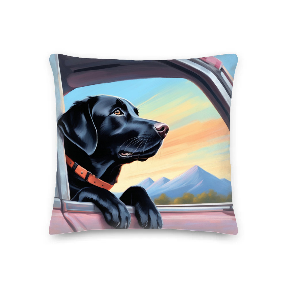 PugMug Custom Black Labrador Retriever Premium Pillow