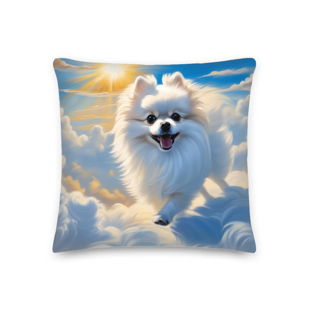 PugMug Custom White Pomeranian Premium Pillow