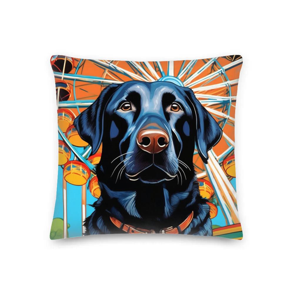 PugMug Custom Black Labrador Retriever Premium Pillow