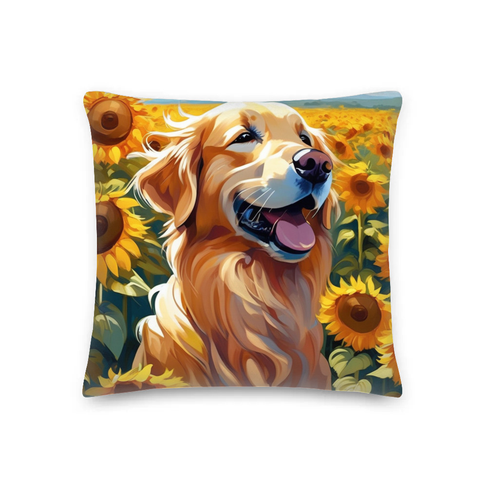 PugMug Custom Golden Retriever Premium Pillow
