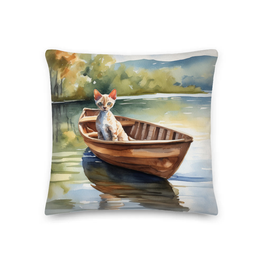 PugMug Custom Tabby Devon Rex Cat Premium Pillow