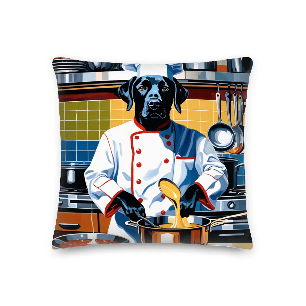 PugMug Custom Black Labrador Retriever Premium Pillow