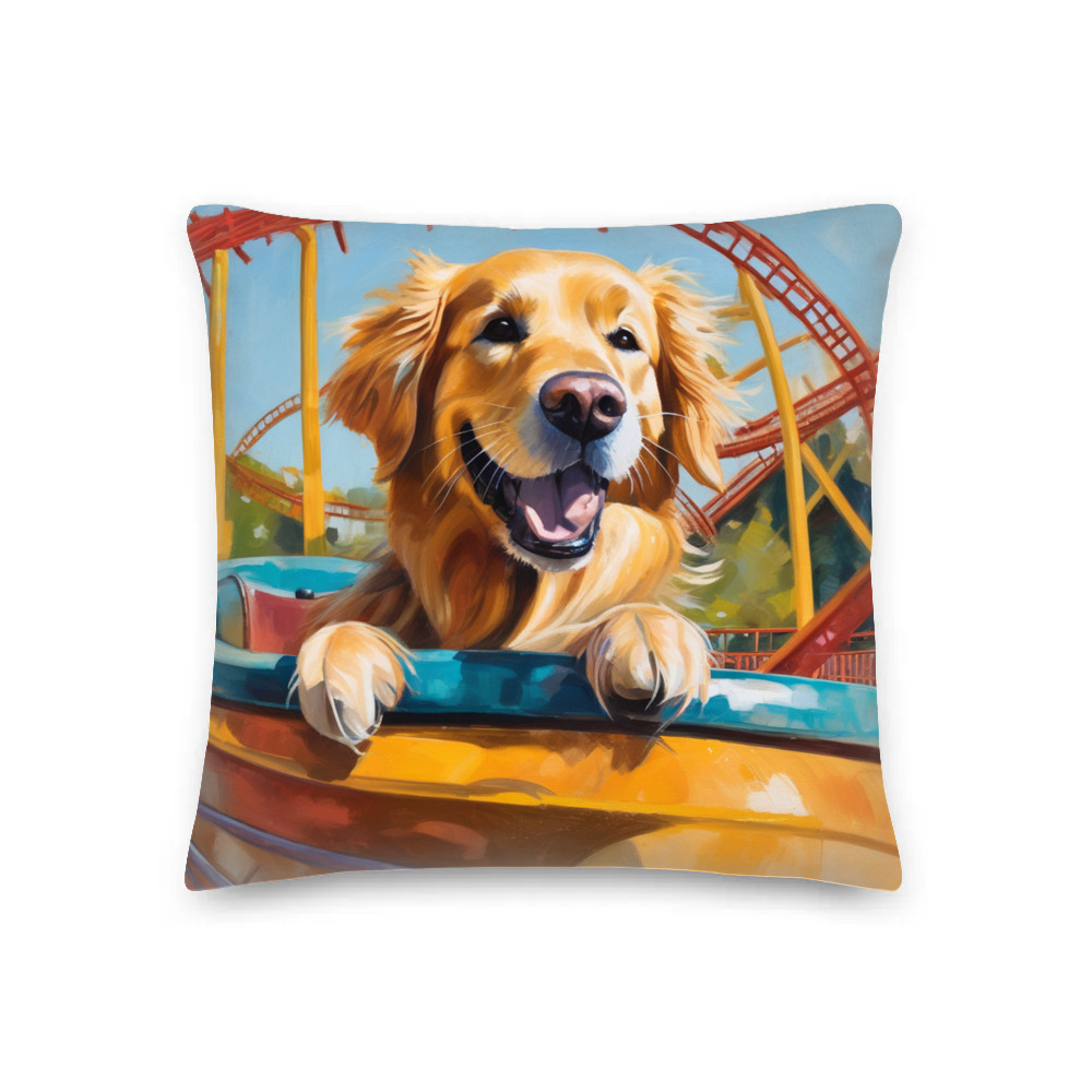 PugMug Custom Golden Retriever Premium Pillow