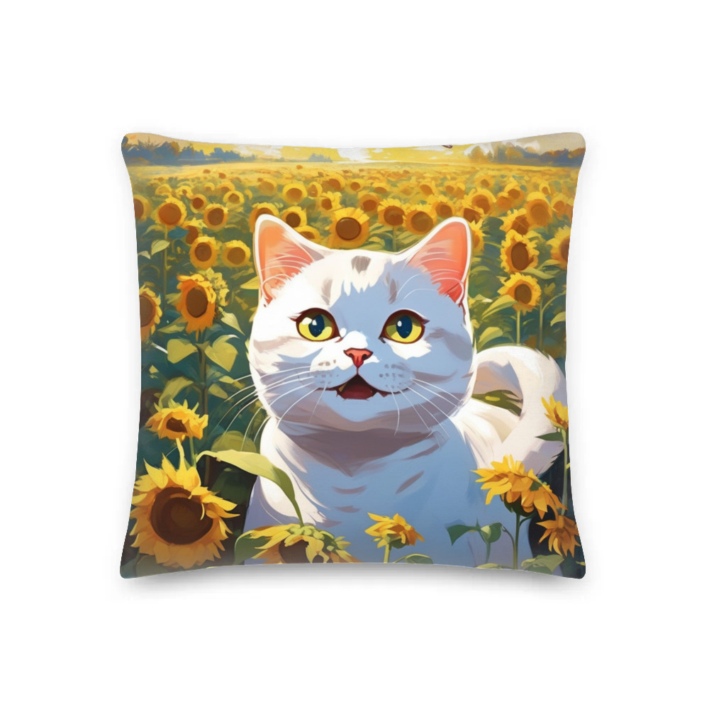 PugMug Custom White British Shorthair Cat Premium Pillow
