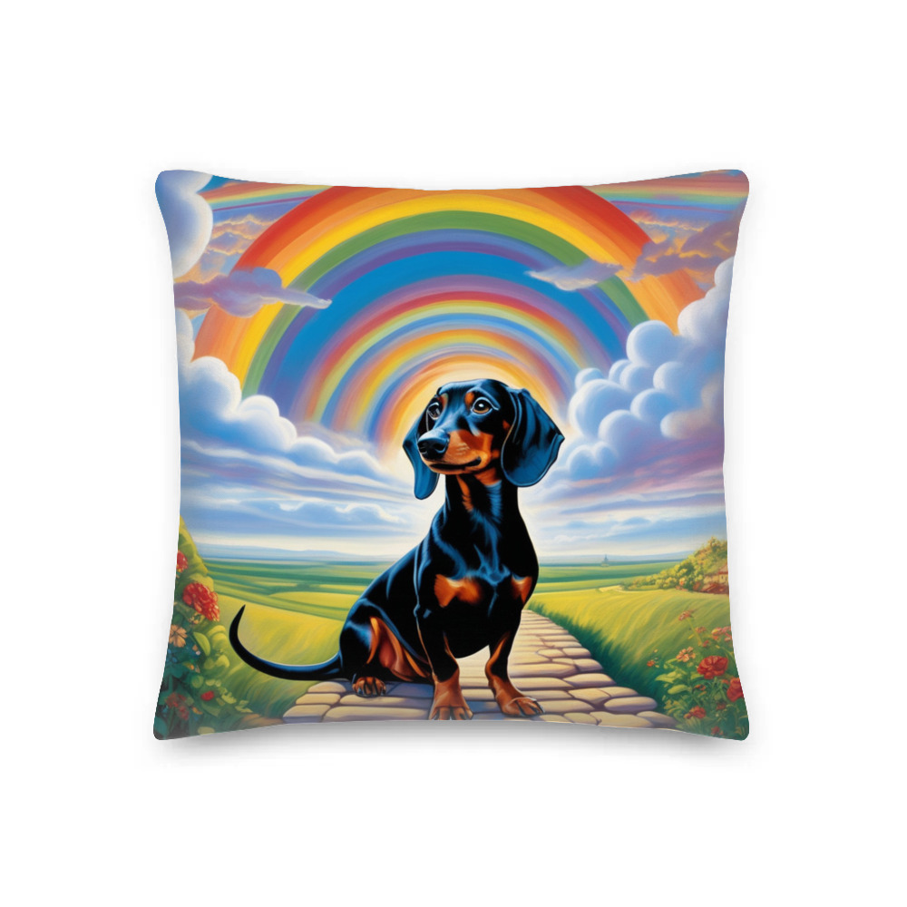 PugMug Custom Black Dachshund Premium Pillow