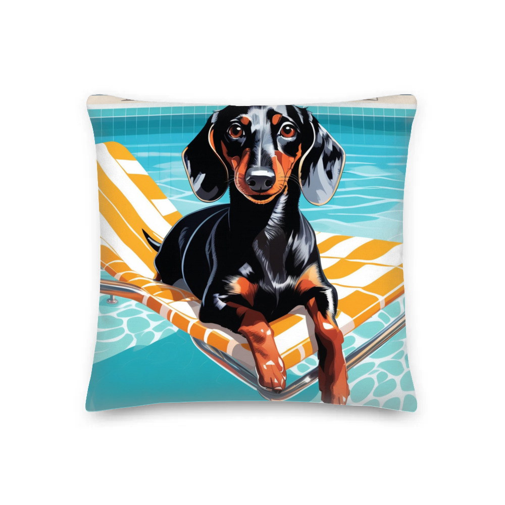 PugMug Custom Black Dachshund Premium Pillow