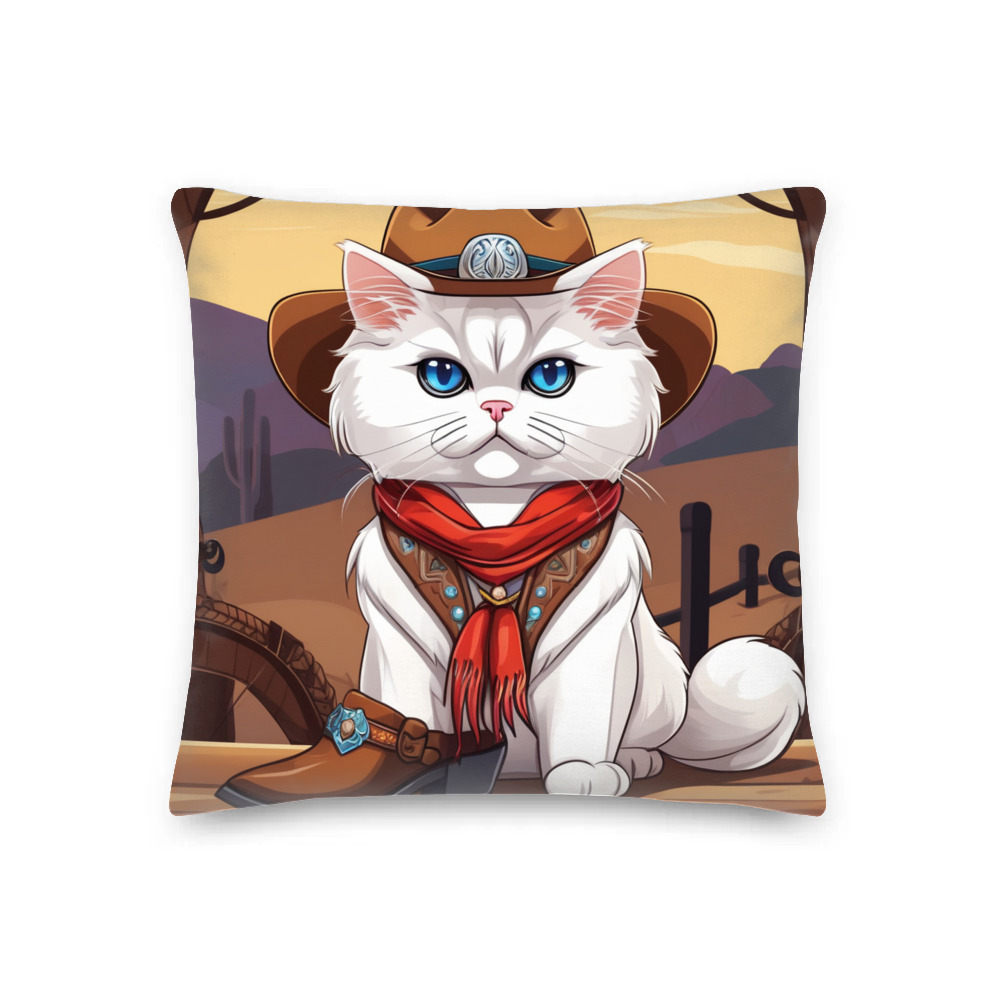 PugMug Custom White Persian Cat Premium Pillow