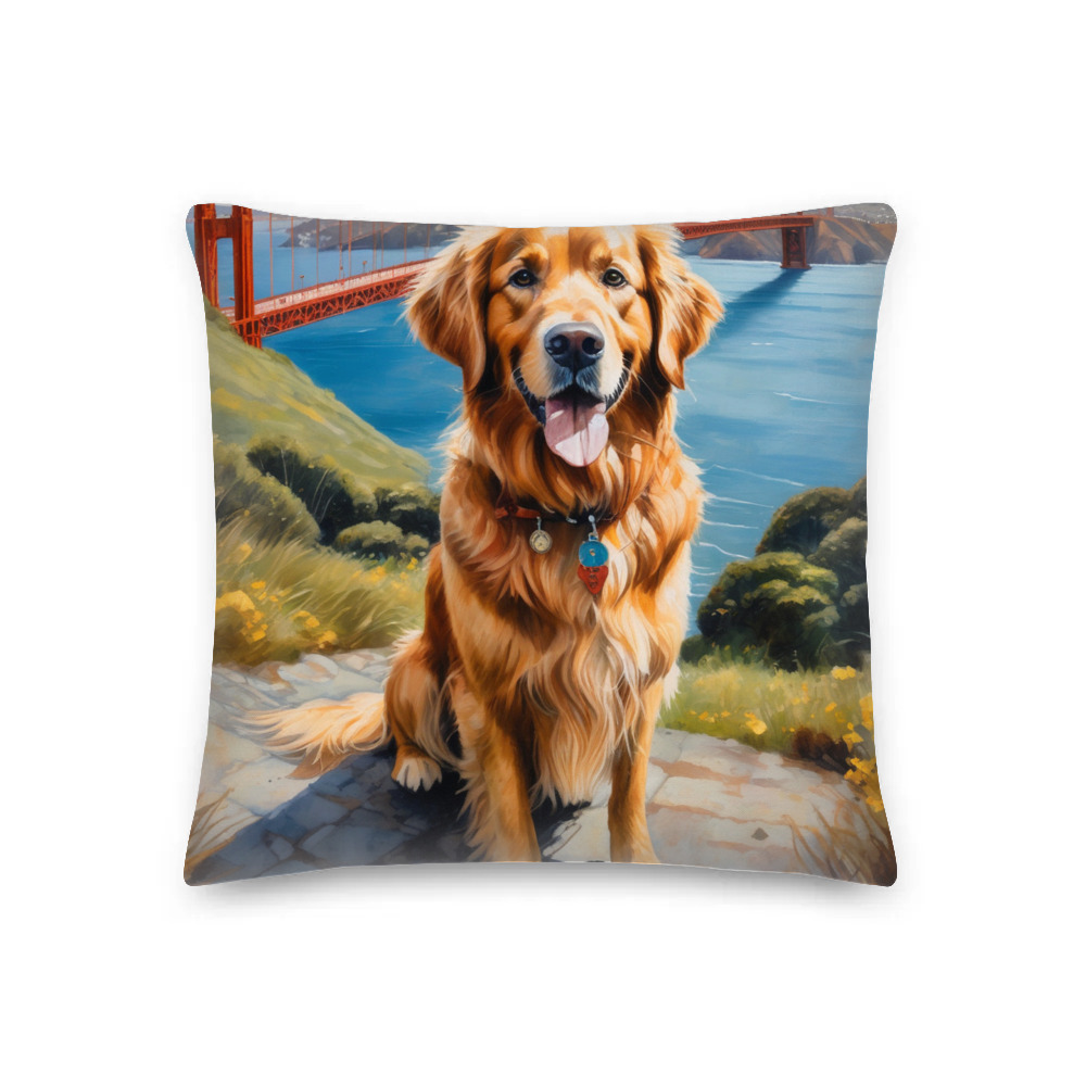 PugMug Custom Golden Retriever Premium Pillow