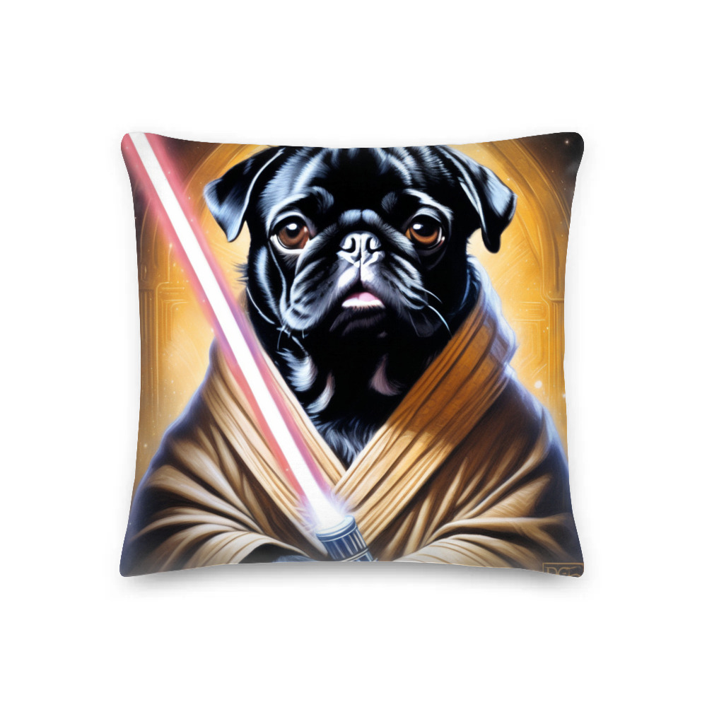 PugMug Custom Black Pug Premium Pillow
