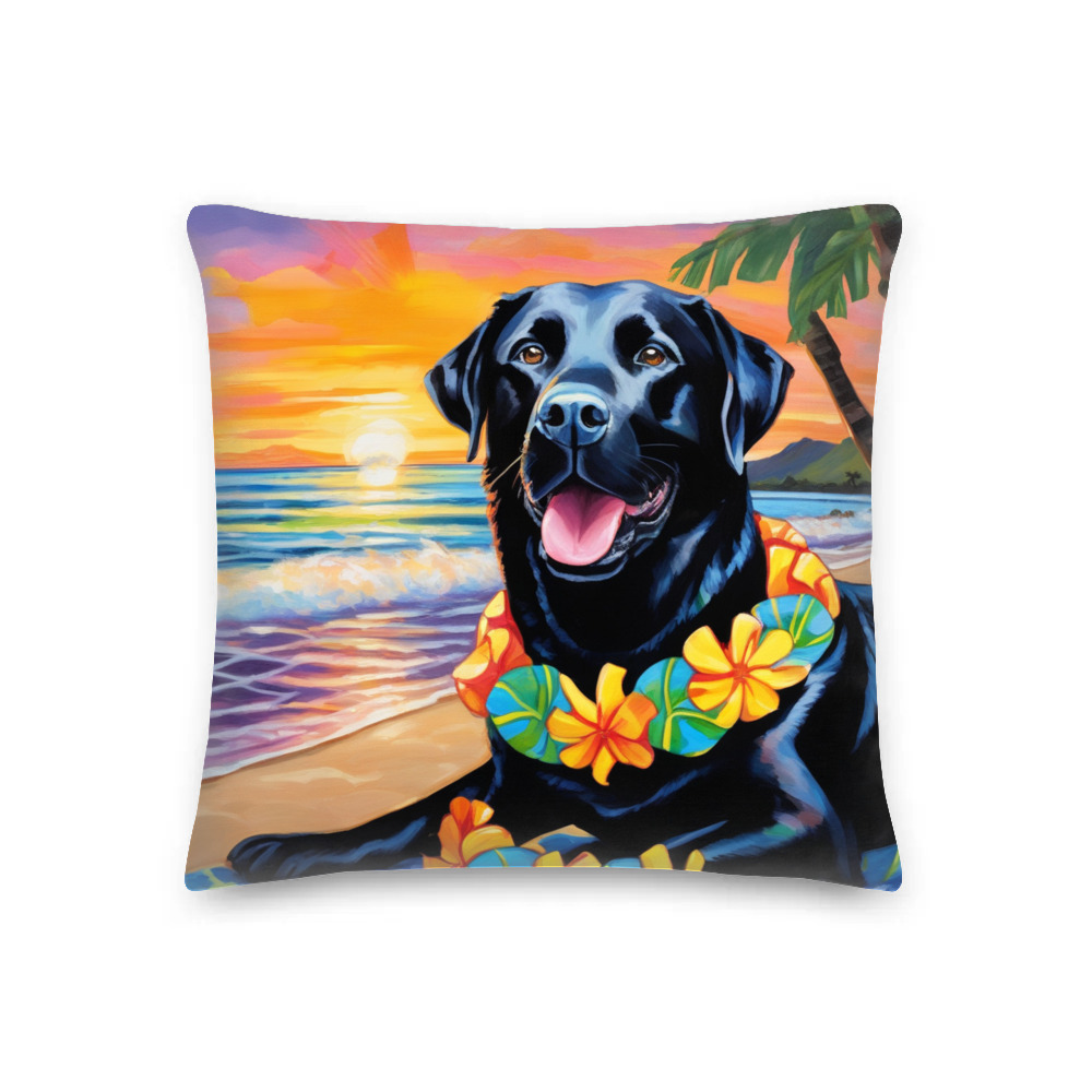 PugMug Custom Black Labrador Retriever Premium Pillow
