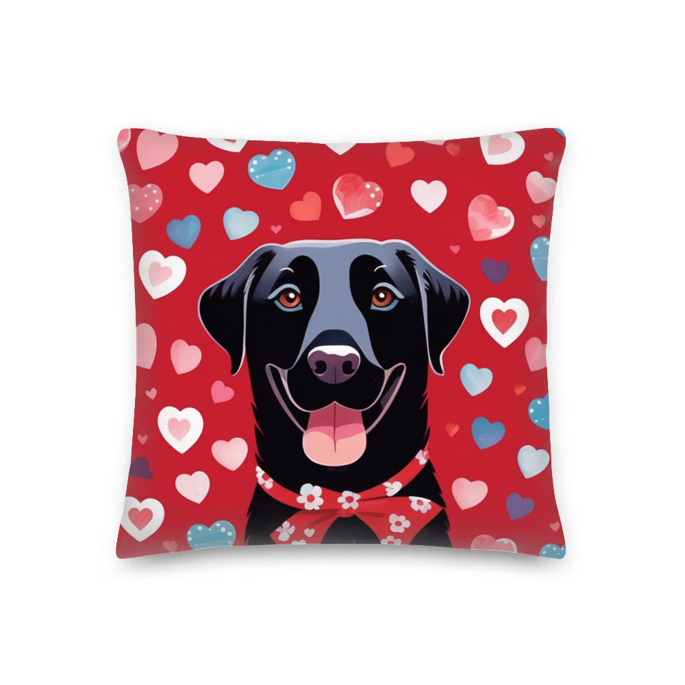 PugMug Custom Black Labrador Retriever Premium Pillow