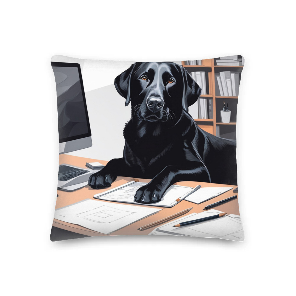 PugMug Custom Black Labrador Retriever Premium Pillow