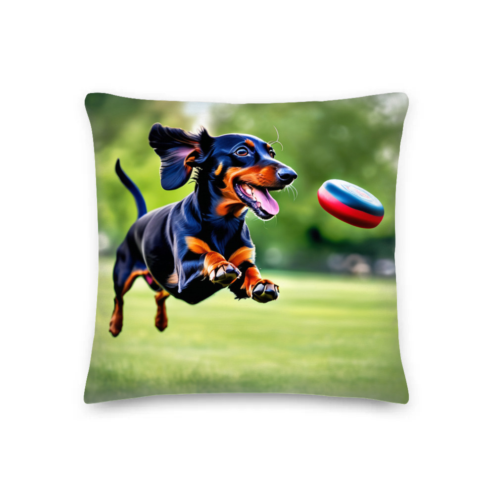 PugMug Custom Black Dachshund Premium Pillow