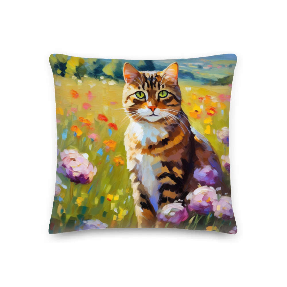 PugMug Custom Tabby Companion Cat Premium Pillow