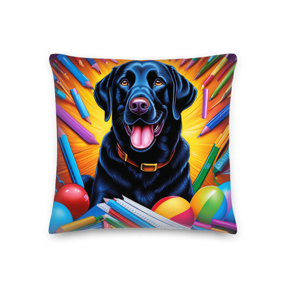 PugMug Custom Black Labrador Retriever Premium Pillow