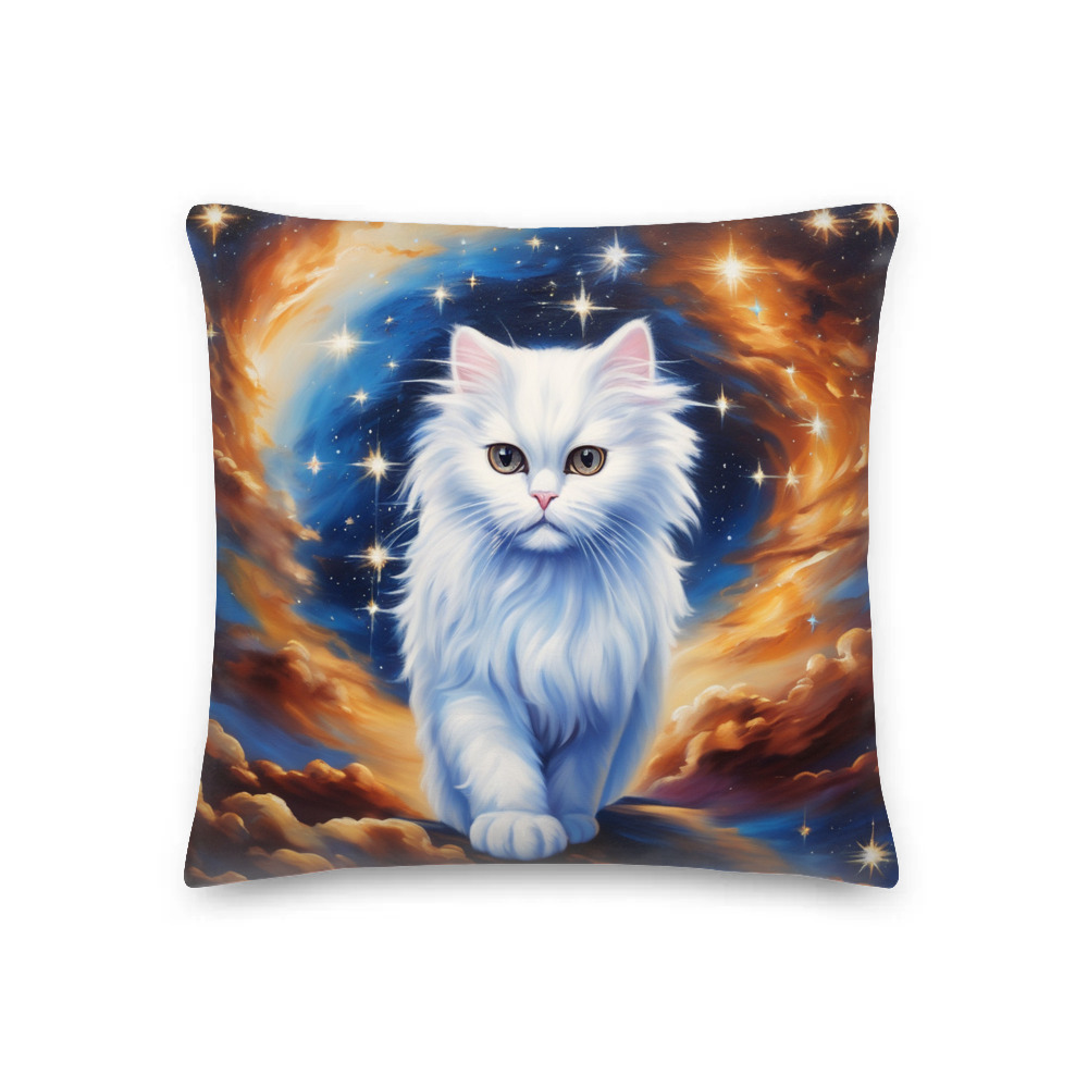 PugMug Custom White Persian Cat Premium Pillow