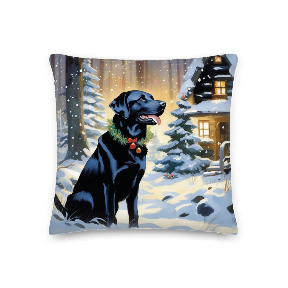 PugMug Custom Black Labrador Retriever Premium Pillow