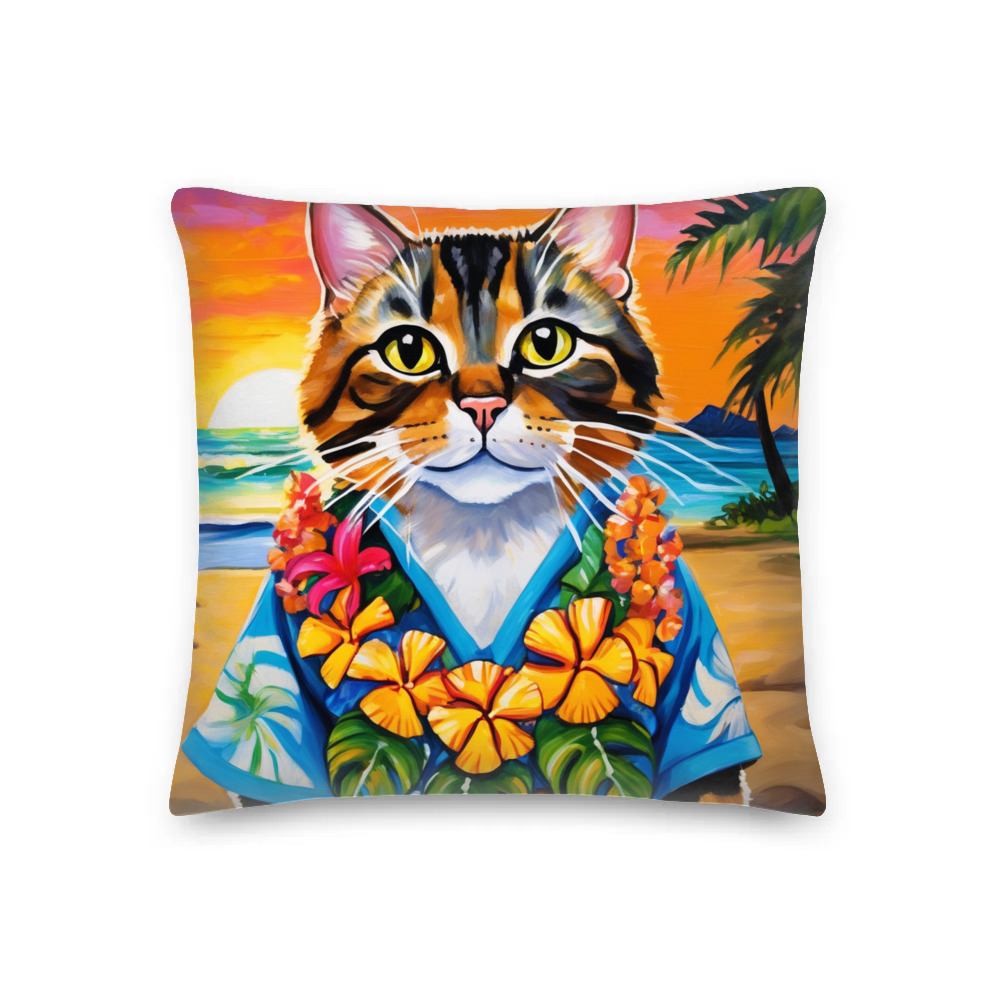 PugMug Custom Tabby Exotic Cat Premium Pillow
