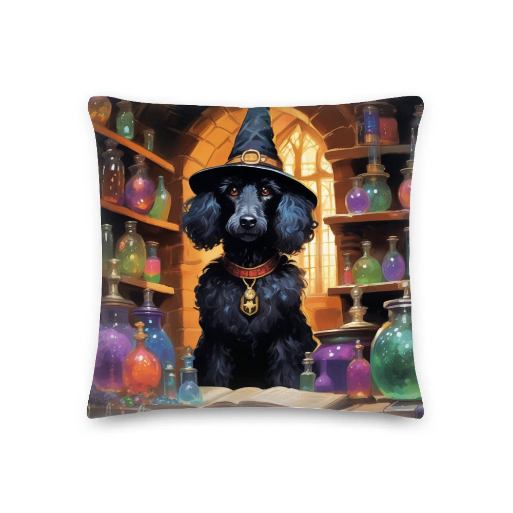 PugMug Custom Black Poodle Premium Pillow