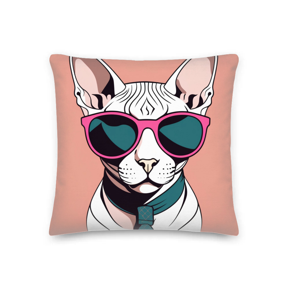 PugMug Custom White Sphynx Cat Premium Pillow