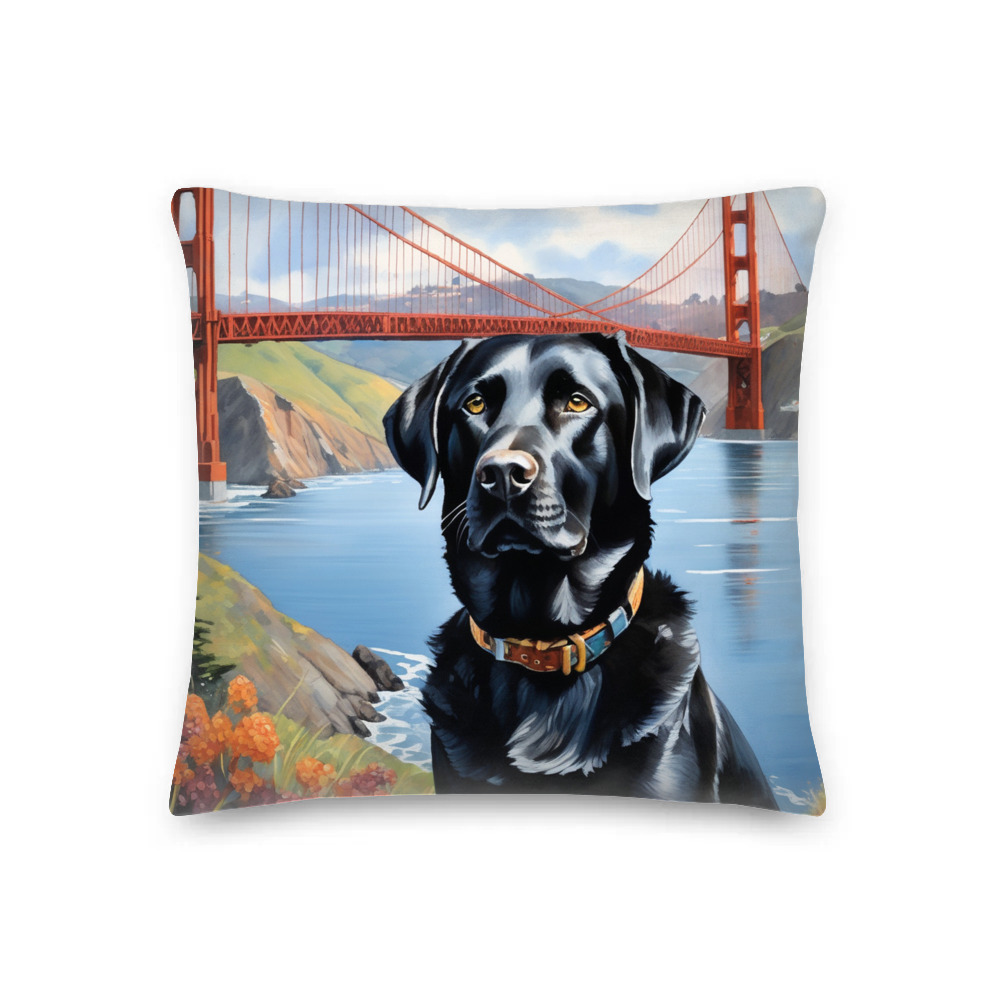 PugMug Custom Black Labrador Retriever Premium Pillow