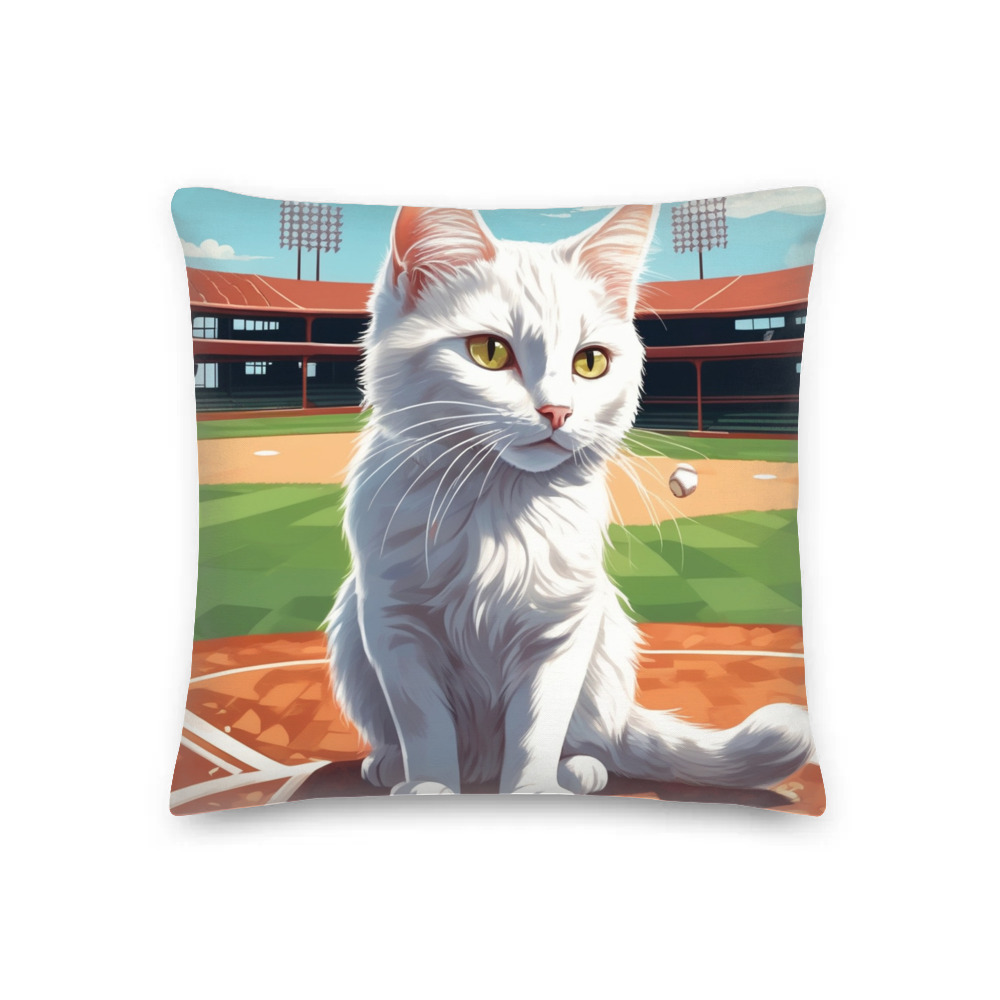 PugMug Custom White Companion Cat Premium Pillow