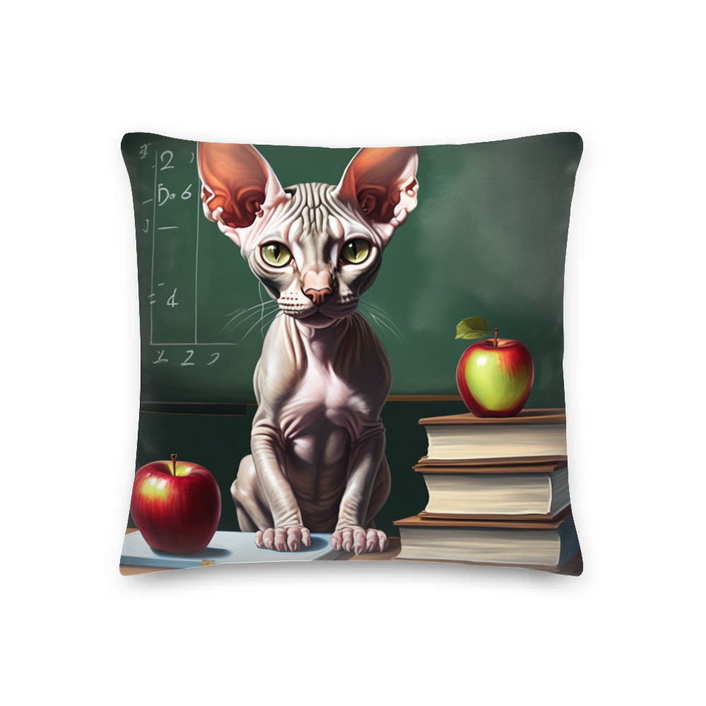 PugMug Custom Tabby Sphynx Cat Premium Pillow